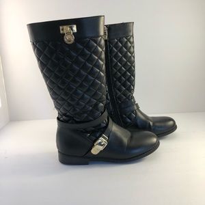Big girls tall black Michael Kors boots, size 2